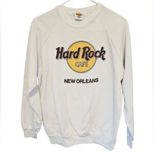 Hard Rock Cafe New Orleans Vintage White Crewneck Size XL has spots & Hole